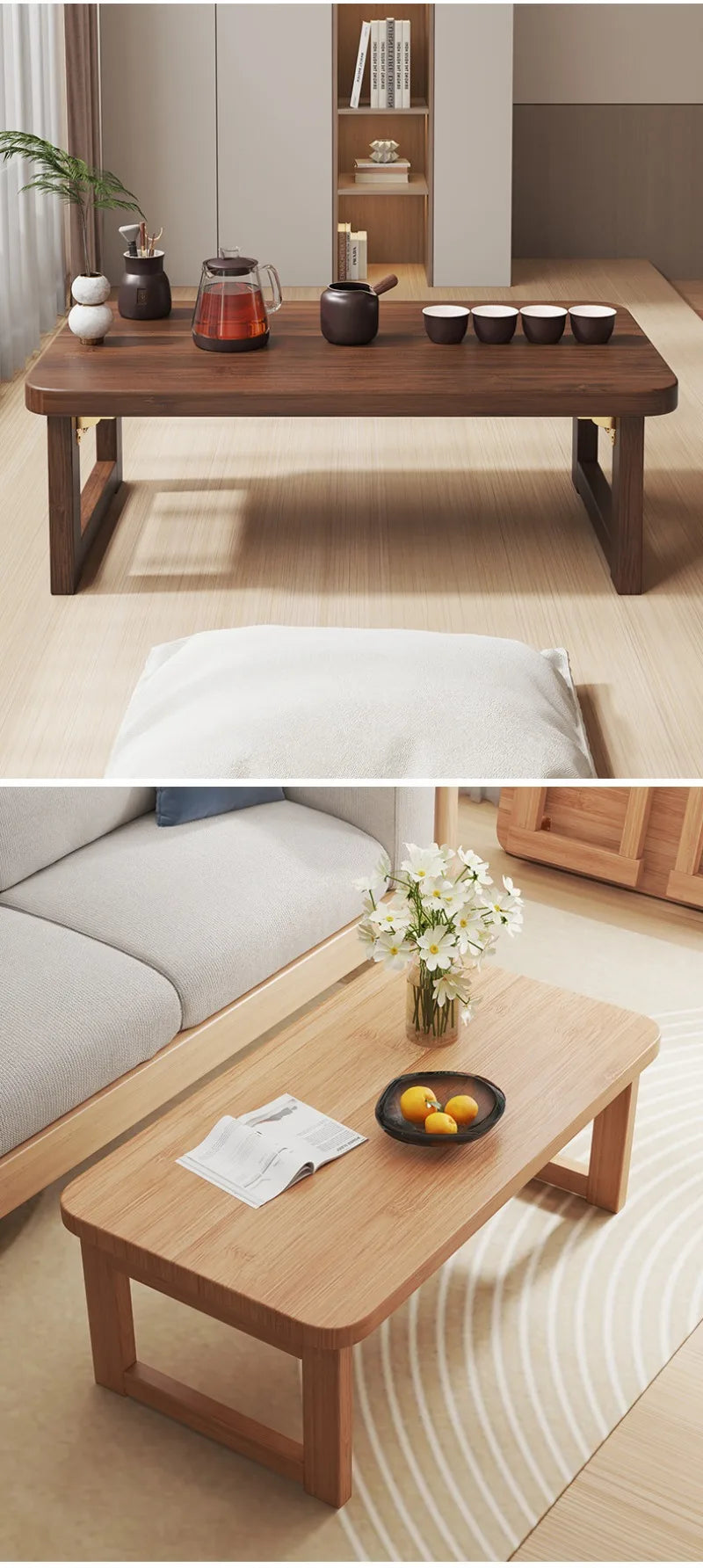 Folding End Table Family Living Room Small Coffee Table Bedroom Low Side Table Balcony Window Simple Multifunction Furniture