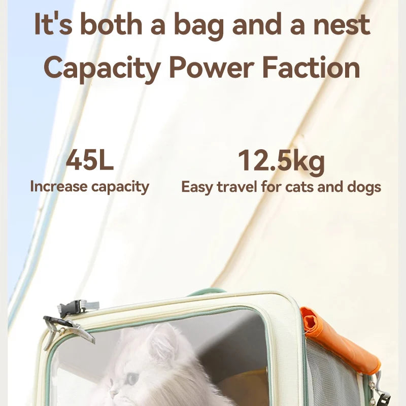 HOOPET Cats Travel Bag Portable Out Pet Trolley Suitcase Universal Small Dogs Bag Cat Backpack Detachable Pet Supplies