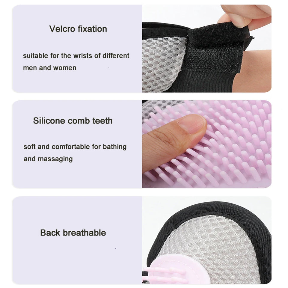 Pet Grooming Glove Brush for Cats Dogs Bath Massage Gloves for Bathing Grooming Softy Comfortable Animal Hair Removal Tool