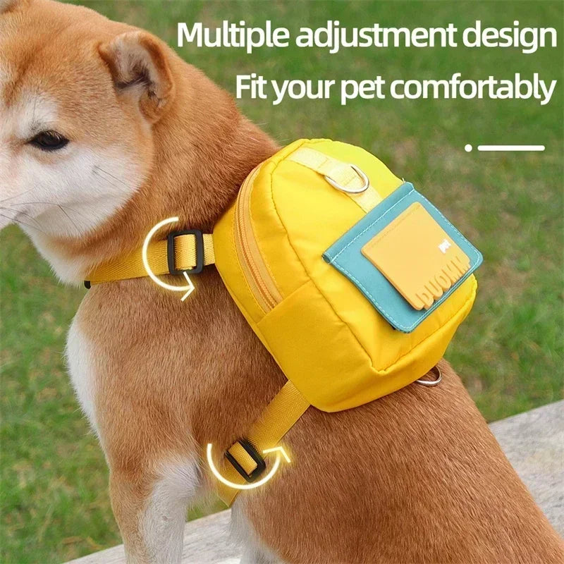 Pet Dog Travel Backpack With Shoulder Strap Snack Poop Bag Lightweight Outdoor Adventure Carrier For Small Cats And Dogs