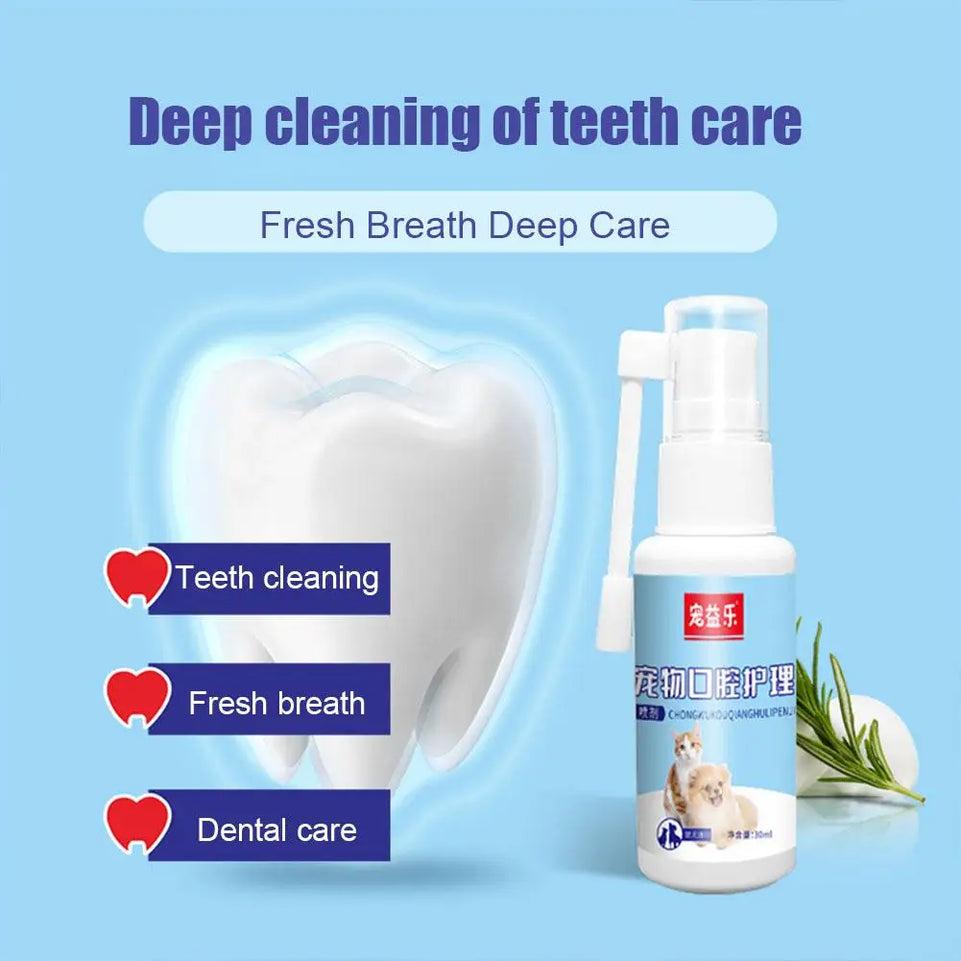 Pet Oral Spray Clean Teeth Deodorize Remove Bad Breath Pets Cleaning From Periodontal Pet Tartar Care Supplies O8T7