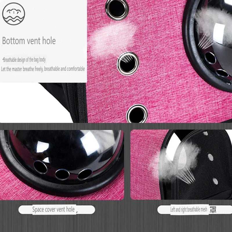 Portable Pet Travel Bag Transparent Foldable Breathable Cat Backpack Lightweight Handheld Tote Carrying Pets Travel Essential