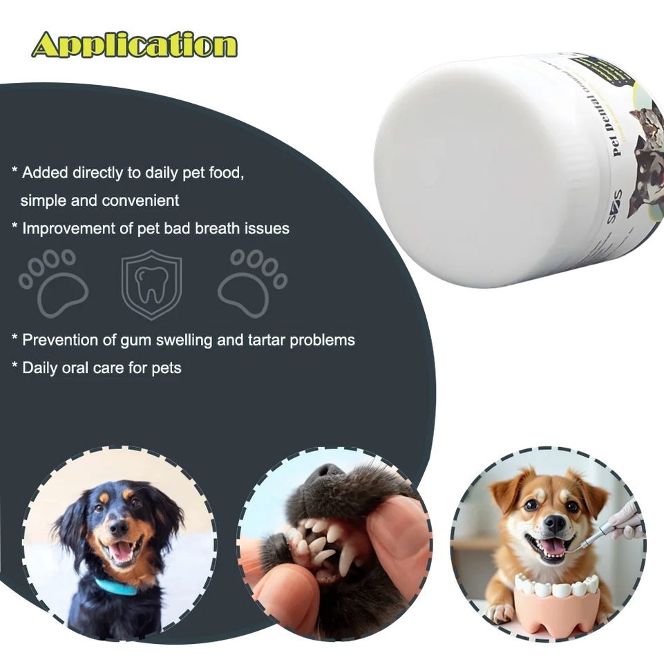 100g Beef Flavor Pet Dental Powder for Dogs & Cats – Advanced Tartar & Plaque Control, Fresh Breath, Oral Health Support