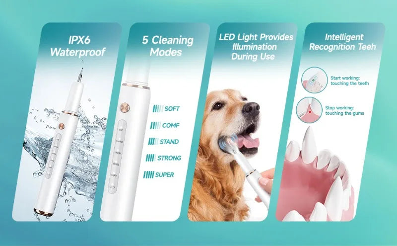 Electric Pet Ultrasonic Dental Cleaner Dogs Special Removing Dental Plaque Remover Dogs Teeth Cleaning Stones Pets Supplies