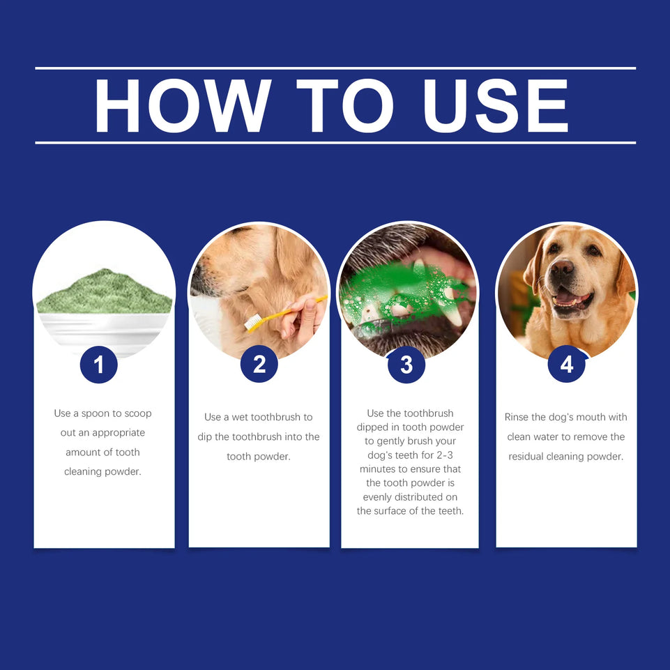 Pet Teeth Cleaning Powder for Dog and Cat Teeth Cleansing Remove Tartar Odor Reduce Bad Breath Keep Fresh Pet Dental Care 40g