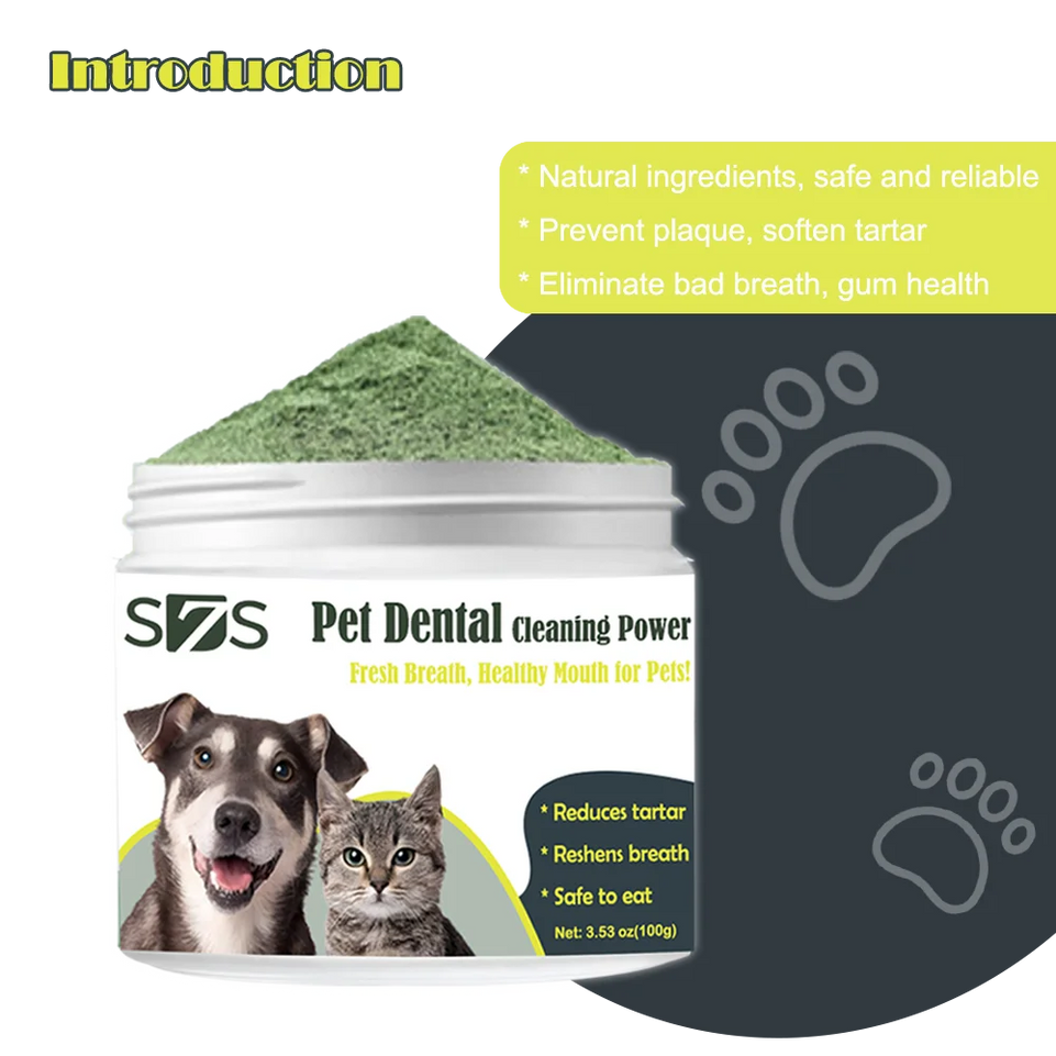 100g Beef Flavor Pet Dental Powder for Dogs & Cats – Advanced Tartar & Plaque Control, Fresh Breath, Oral Health Support
