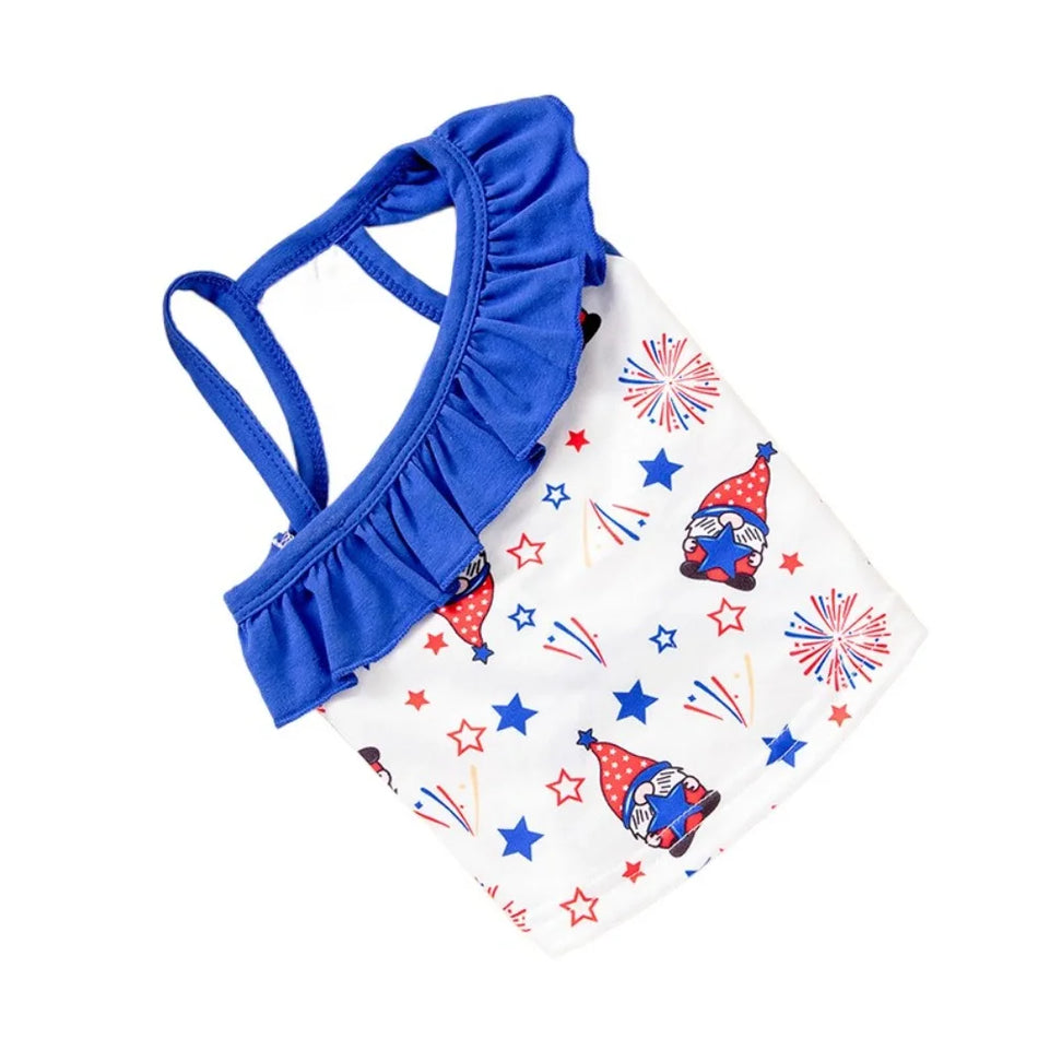 Fashion Cartoon Pattern Pet Summer Clothes Breathable Thin Design Cat Suspender Skirt Soft Dog Swimsuit Summer