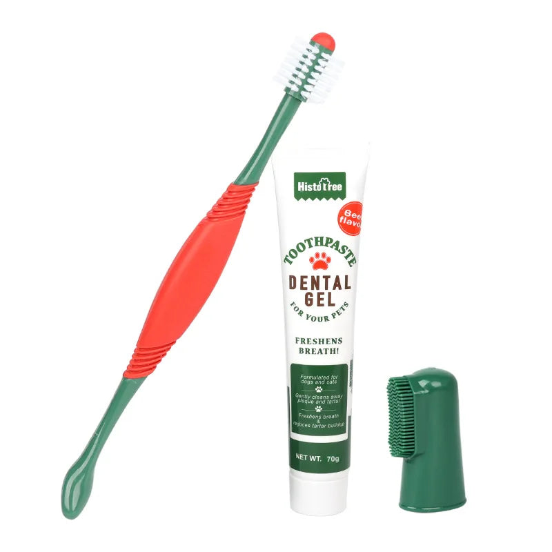 Pet Toothpaste for Dog Cats Beef Flavor Dental Care Gel Breath Freshening Safe Teeth Cleaning Professional Oral Hygiene Solution