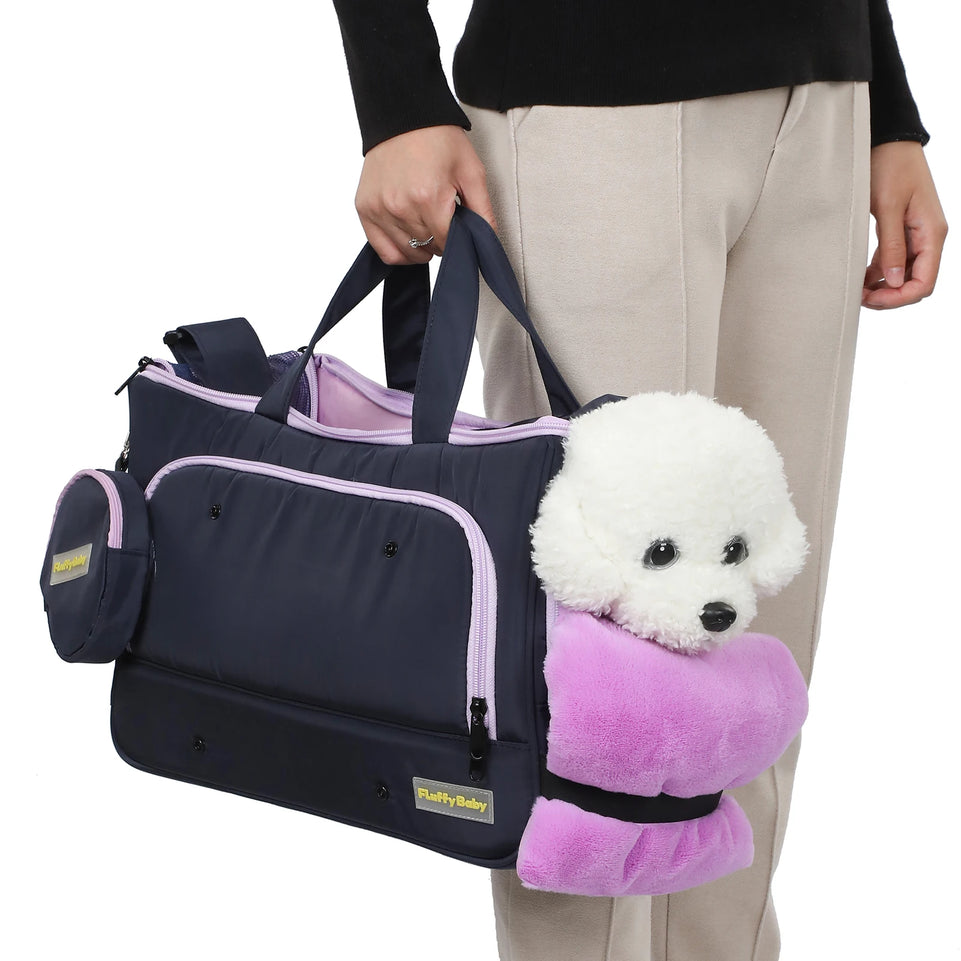 Pet Travel Carrying Bag Crossbody Bag Portable Puppy Pet Bag Handbag with Adjustable Shoulder Strap Small Pet Supplies