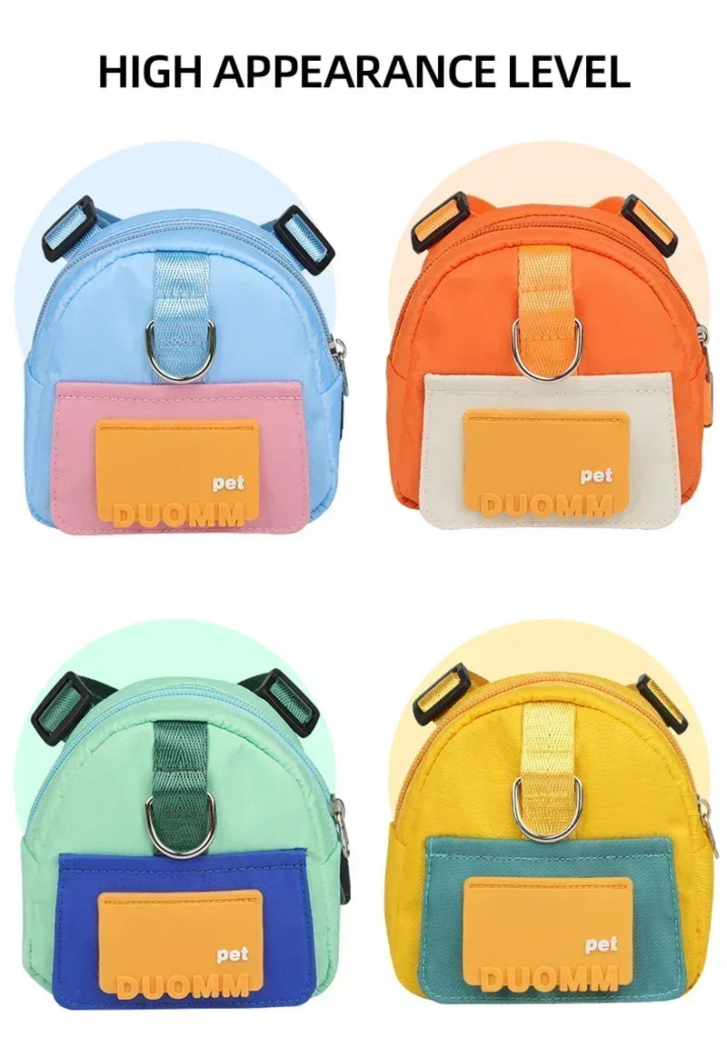 Pet Dog Travel Backpack With Shoulder Strap Snack Poop Bag Lightweight Outdoor Adventure Carrier For Small Cats And Dogs