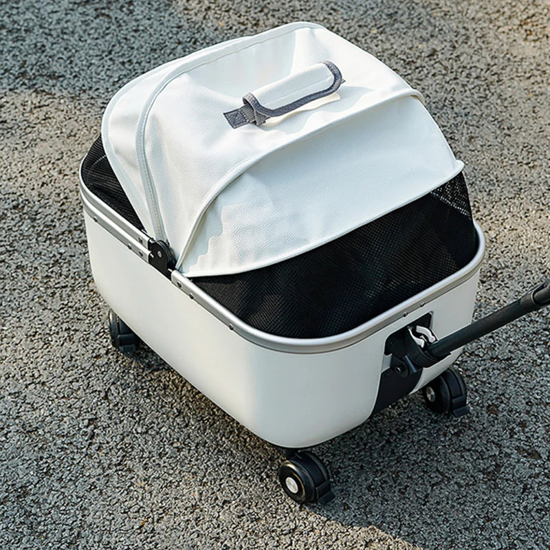 Pet Cart Dog and Cat Travel Cart Outward Trolley Box Large Space Small Dog and Cat Mobility Basket Pet Christmas Gift