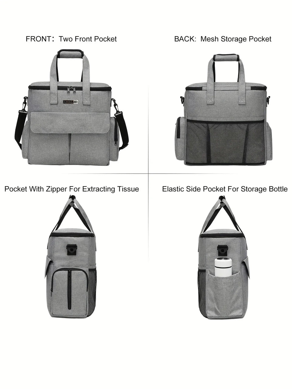 Dog Travel Bag for Supplies, Weekend Pet Travel Set , Airline Approved Tote Organizer with Multi-Function Pockets