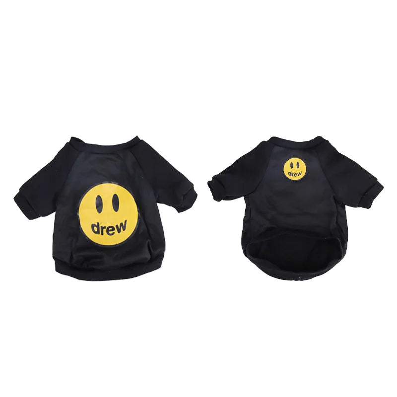 Pet Cat Clothing Fashion Trends Autumn and Winter Kittens Anti Hair Loss Smiling Face Hoodies Cat Autumn Clothing Pet Supplies