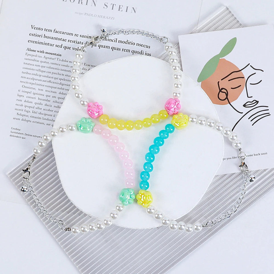 New Pet Accessories Pearl Necklace, Elegant Cute for Cats Small Dogs, Adjustable Safe Kitten Puppy Photo Props, Luxury Party