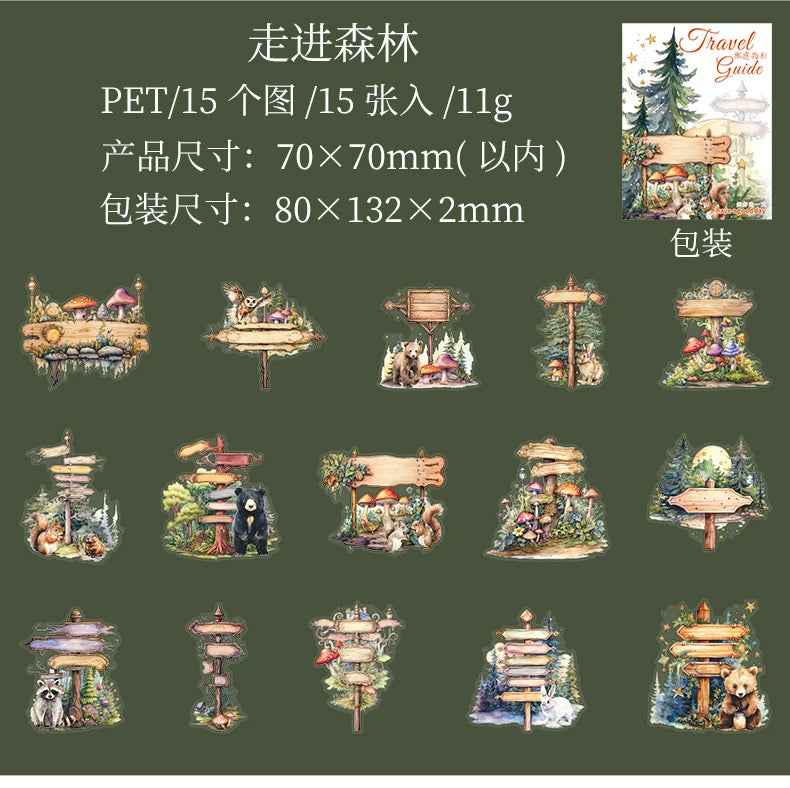 12packs/LOT Travel Guide series cute lovely retro decorative PET sticker