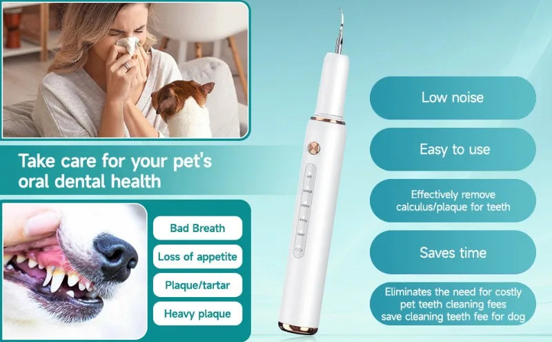 Electric Pet Ultrasonic Dental Cleaner Dogs Special Removing Dental Plaque Remover Dogs Teeth Cleaning Stones Pets Supplies