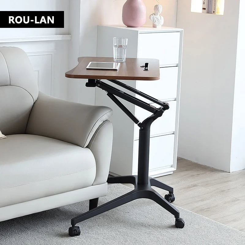 Pneumatic Lifting Table Standing Minimalist Conference Room Podium Table Sofa Bedside Movable Desk Business Classroom Lectern