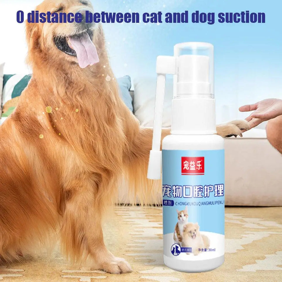 Pet Oral Care Spray for Cat Dog Instant Pet Fresh Breath Dental Care Teeth Cleaning Anti Inflammatory Dog Gingivitis Treatment