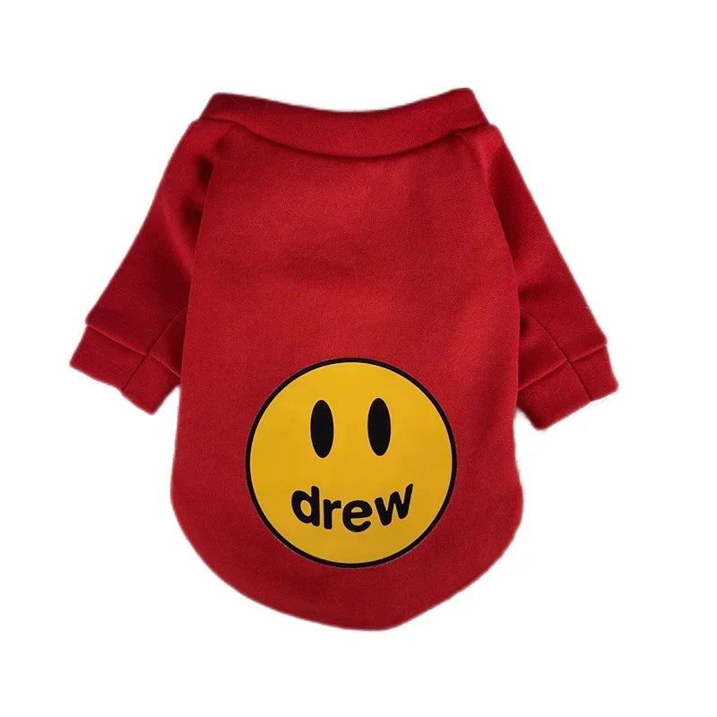 Pet Cat Clothing Fashion Trends Autumn and Winter Kittens Anti Hair Loss Smiling Face Hoodies Cat Autumn Clothing Pet Supplies