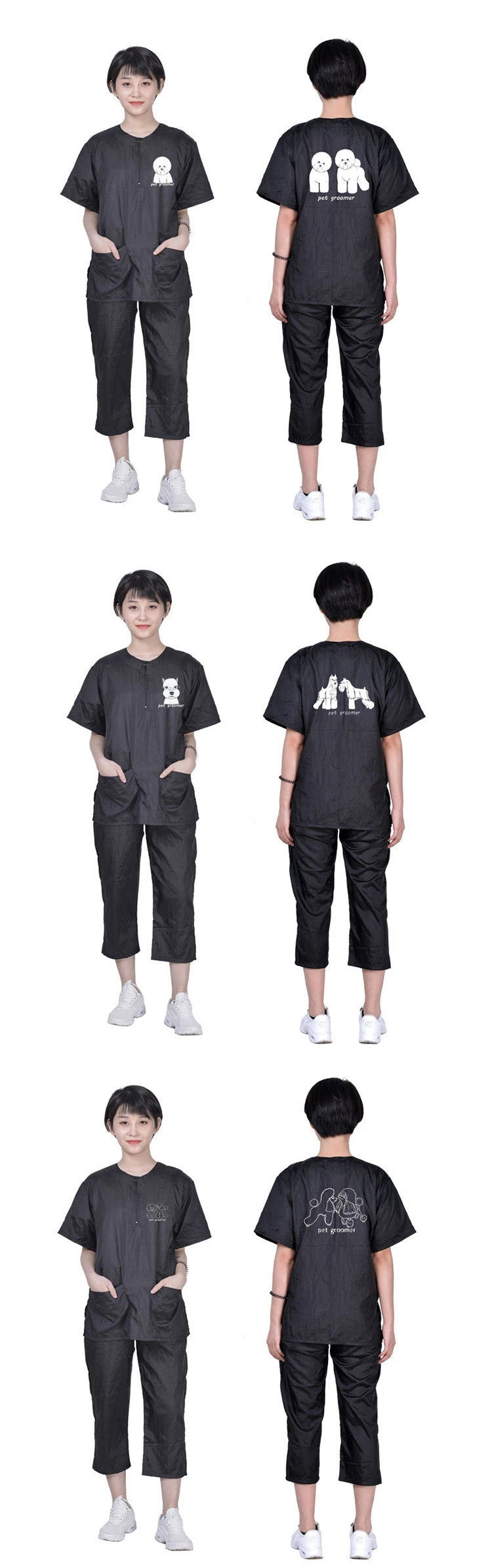 Pet Grooming Work Clothes Long Trousers Cropped Pants Waterproof Shorts Non Hair Stained Hair Salon Barber Shop Uniforms Y0517