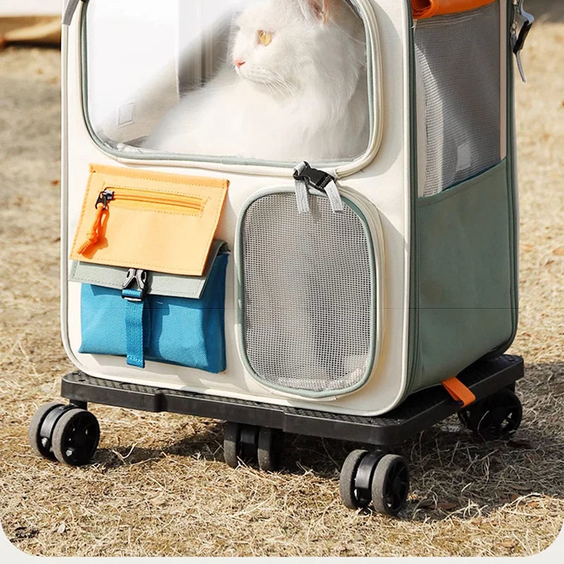 HOOPET Cats Travel Bag Portable Out Pet Trolley Suitcase Universal Small Dogs Bag Cat Backpack Detachable Pet Supplies