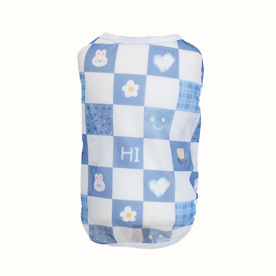 Pet clothing is fresh cute fashionable summer thin cat and dog clothing breathable mesh suspender and stylish vest