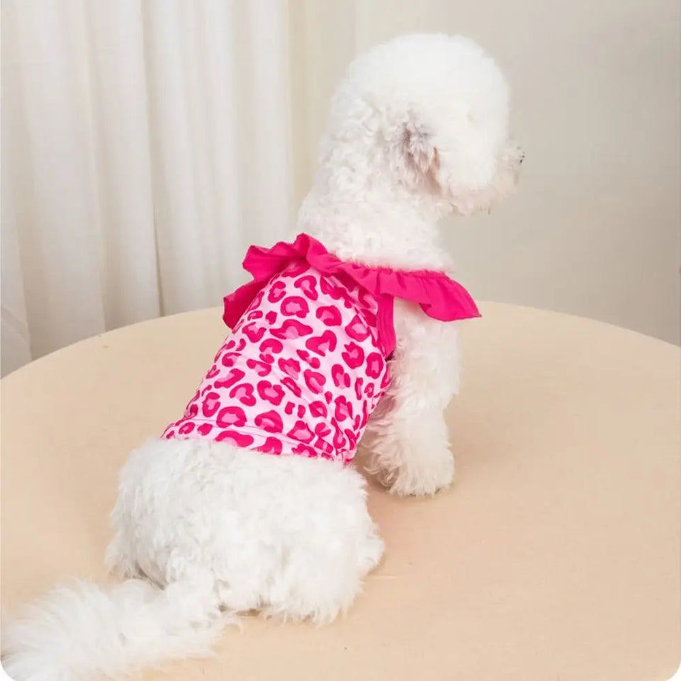 Fashion Cartoon Pattern Pet Summer Clothes Breathable Thin Design Cat Suspender Skirt Soft Dog Swimsuit Summer