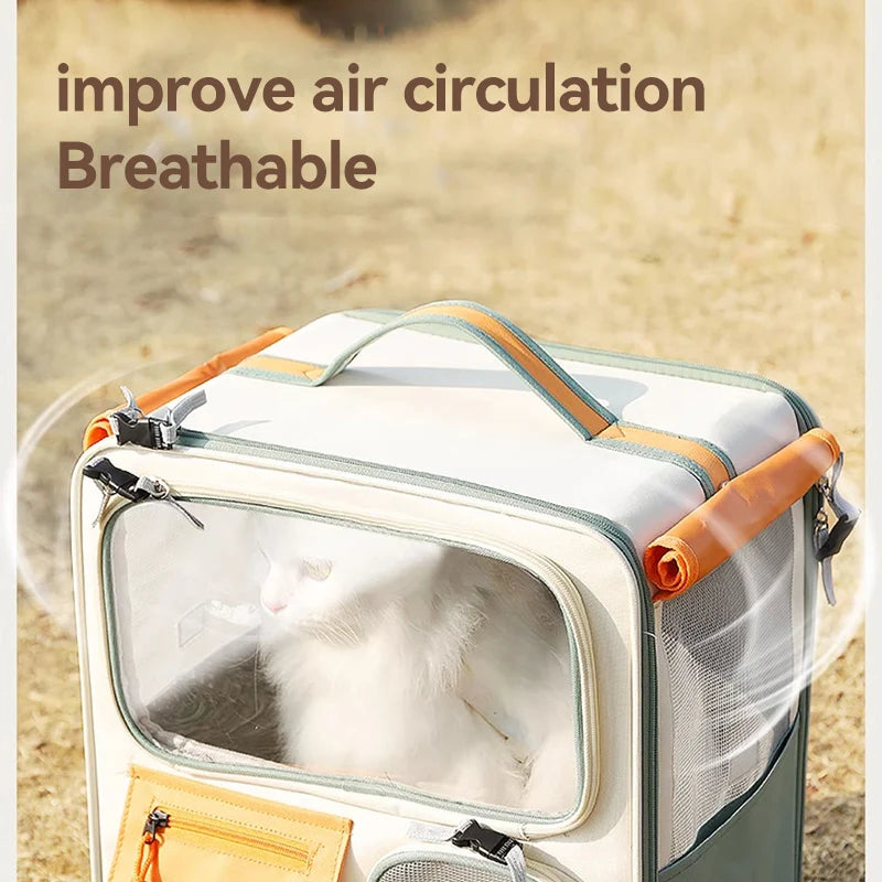 HOOPET Cats Travel Bag Portable Out Pet Trolley Suitcase Universal Small Dogs Bag Cat Backpack Detachable Pet Supplies