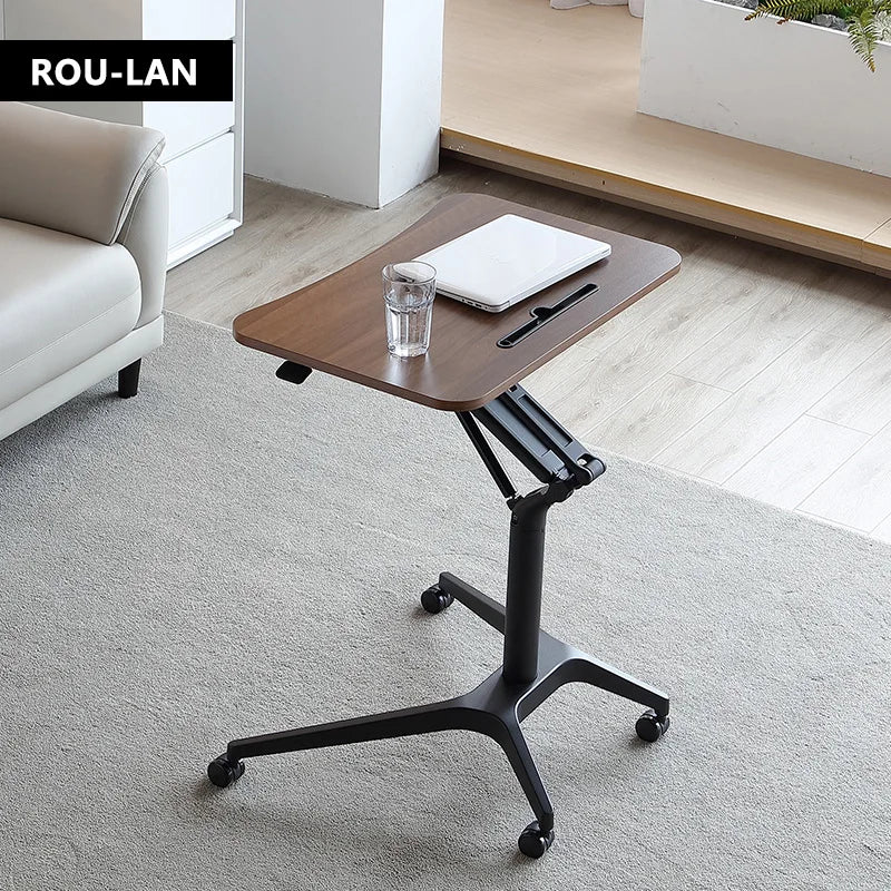 Pneumatic Lifting Table Standing Minimalist Conference Room Podium Table Sofa Bedside Movable Desk Business Classroom Lectern