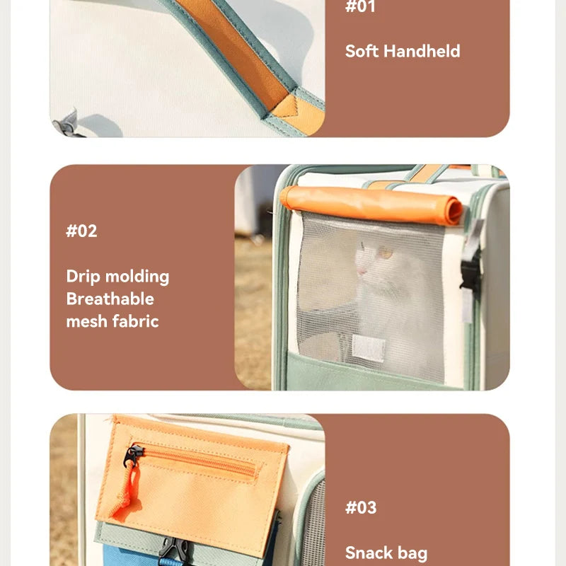 HOOPET Cats Travel Bag Portable Out Pet Trolley Suitcase Universal Small Dogs Bag Cat Backpack Detachable Pet Supplies