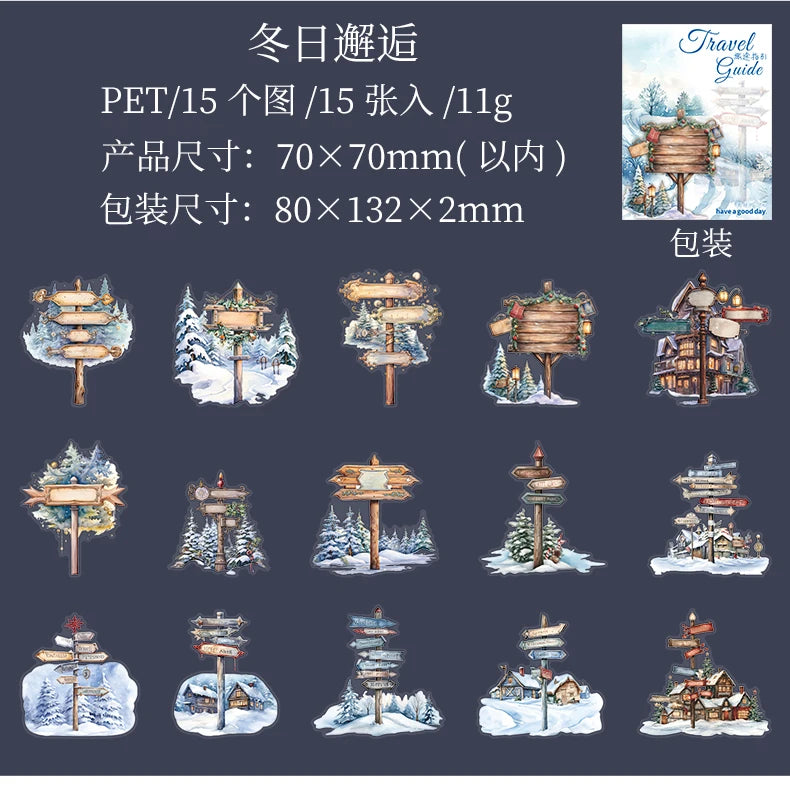 12packs/LOT Travel Guide series cute lovely retro decorative PET sticker