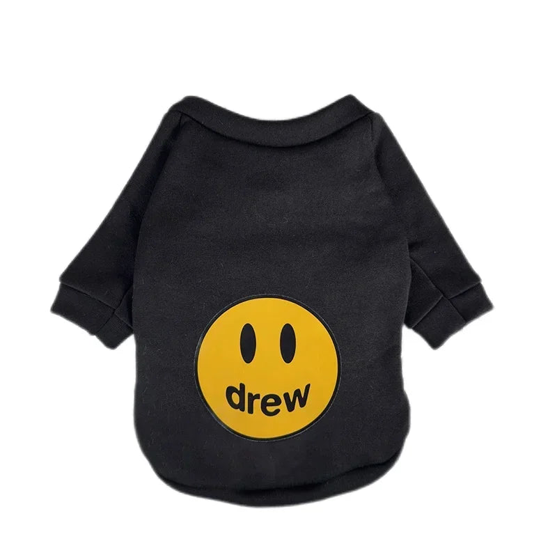 Pet Cat Clothing Fashion Trends Autumn and Winter Kittens Anti Hair Loss Smiling Face Hoodies Cat Autumn Clothing Pet Supplies