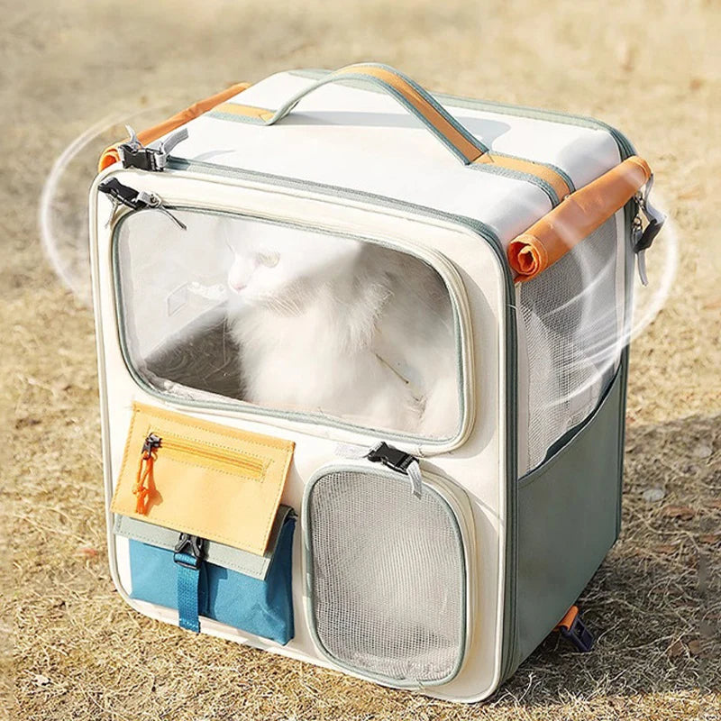 HOOPET Cats Travel Bag Portable Out Pet Trolley Suitcase Universal Small Dogs Bag Cat Backpack Detachable Pet Supplies