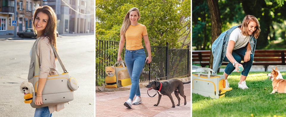Pet Travel Carrying Bag Crossbody Bag Portable Puppy Pet Bag Handbag with Adjustable Shoulder Strap Small Pet Supplies