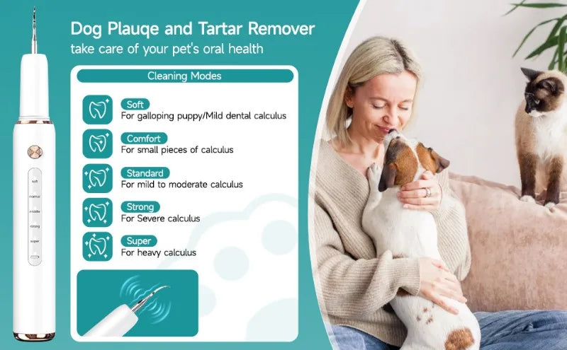 Electric Pet Ultrasonic Dental Cleaner Dogs Special Removing Dental Plaque Remover Dogs Teeth Cleaning Stones Pets Supplies