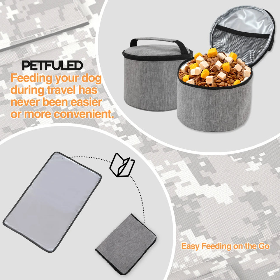 Dog Travel Bag Pet Travel Bags With Multi-Pockets Tote Organizer For Dog Supplies Dog Road Trip Essentials For Weekend Away