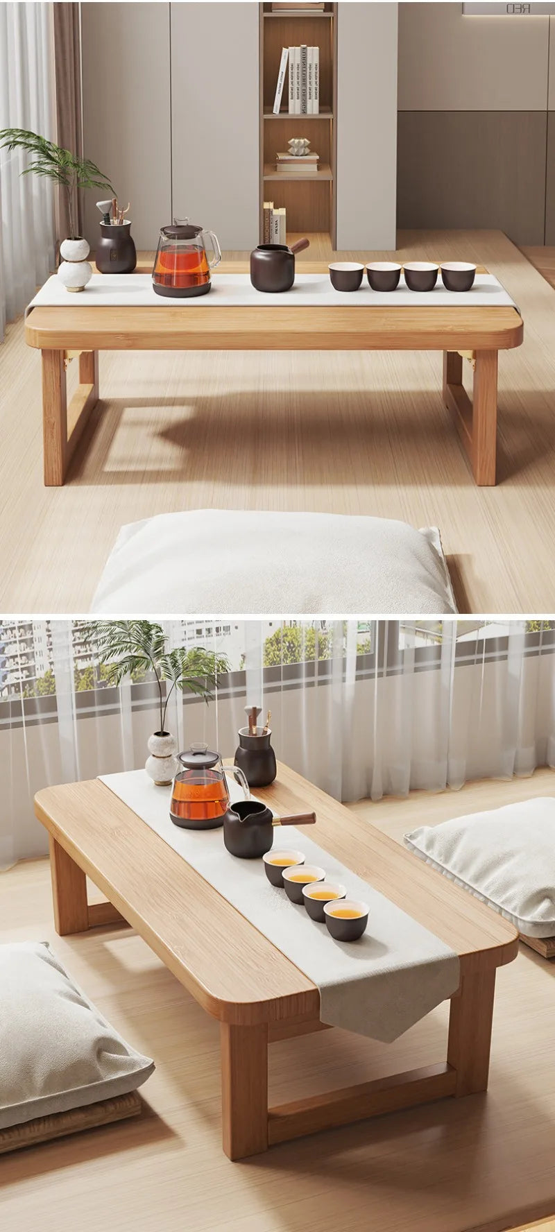 Folding End Table Family Living Room Small Coffee Table Bedroom Low Side Table Balcony Window Simple Multifunction Furniture