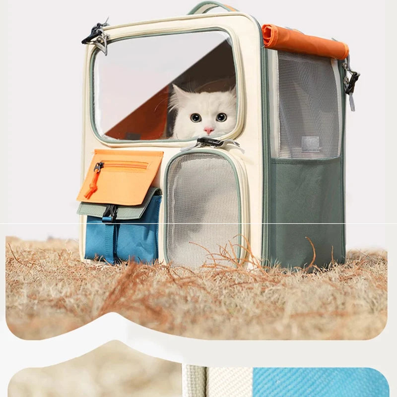 HOOPET Cats Travel Bag Portable Out Pet Trolley Suitcase Universal Small Dogs Bag Cat Backpack Detachable Pet Supplies