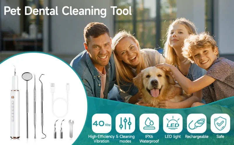 Electric Pet Ultrasonic Dental Cleaner Dogs Special Removing Dental Plaque Remover Dogs Teeth Cleaning Stones Pets Supplies