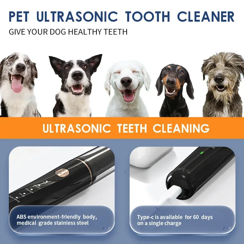 Pet Oral Care Dental Beauty Device Electric Dental Flusher for Dogs Portable Dental Stone Removal Ultrasonic Cleaner