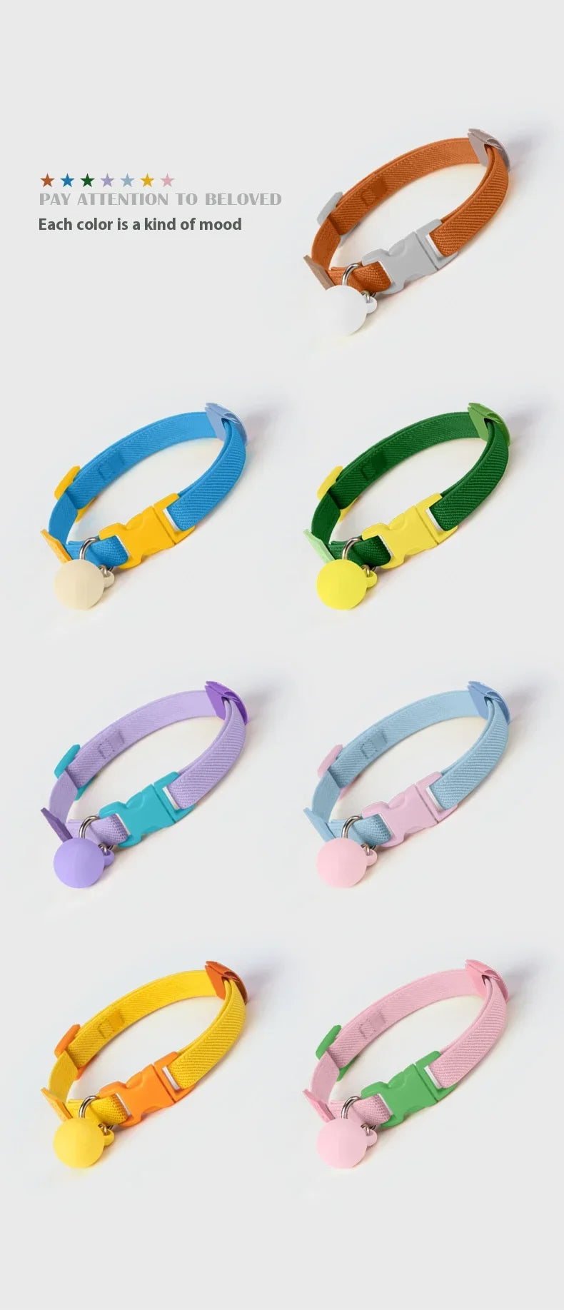 Safety and Fashion Accessories Pet Collar Anti-length Adjustable High Elastic Cat Necklace Dog Collar Accessories Pet Supplies