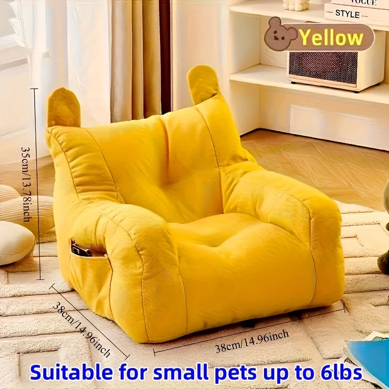 1pc Cat Sofa Bed with Adorable Cartoon Design, Detachable & Washable Reusable Pet Furniture, - for Indoor Cats Up To 2.72 KG