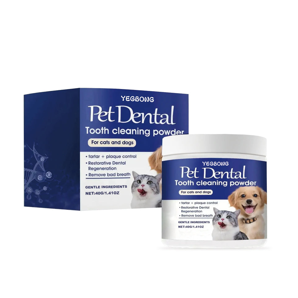 Pet Teeth Cleaning Powder for Dog and Cat Teeth Cleansing Remove Tartar Odor Reduce Bad Breath Keep Fresh Pet Dental Care 40g