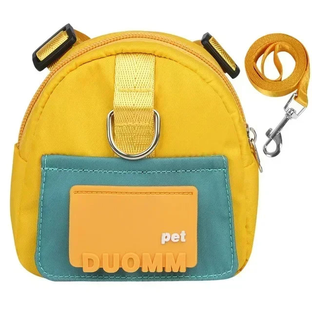 Pet Dog Travel Backpack With Shoulder Strap Snack Poop Bag Lightweight Outdoor Adventure Carrier For Small Cats And Dogs