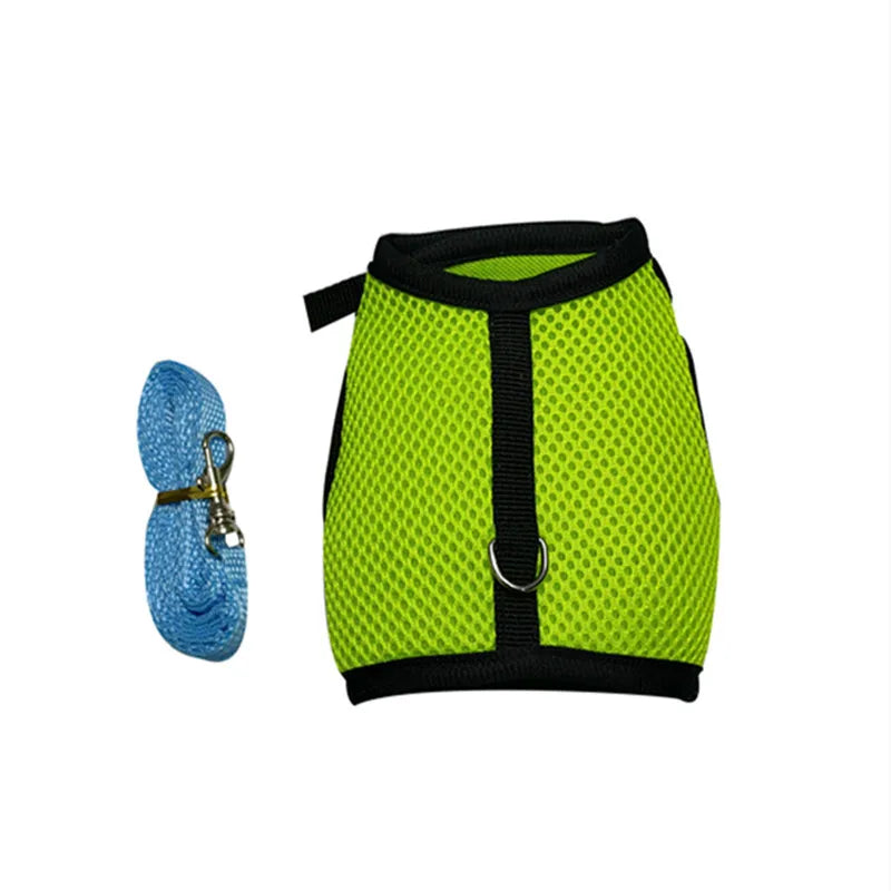 Pet Accessories Rabbit Harnesses Vest Leashes Set Soft Mesh Harness with Leash Small Animal Guinea Pig Hamsters Bunny Accessorie