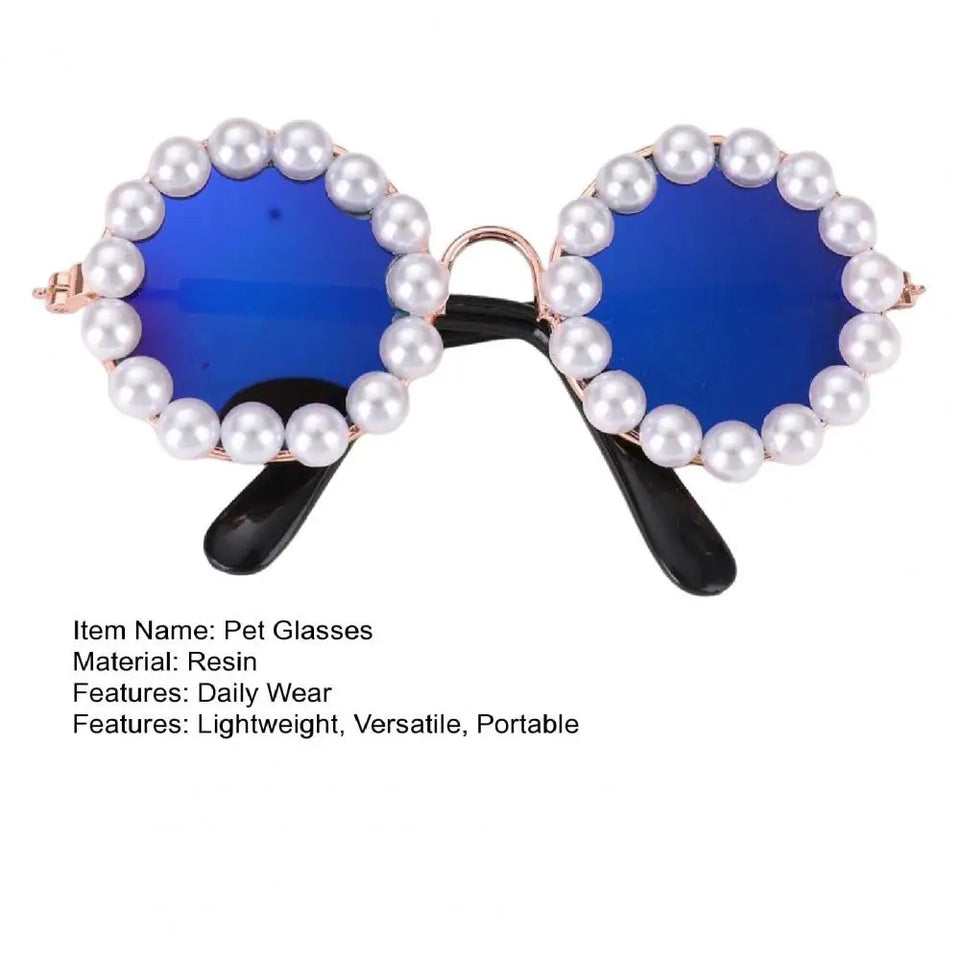 Pet Accessories with Artificial Pearls Pet Glasses Pet Sunglasses with Faux Pearls Decoration for Cats Dogs for Festivals