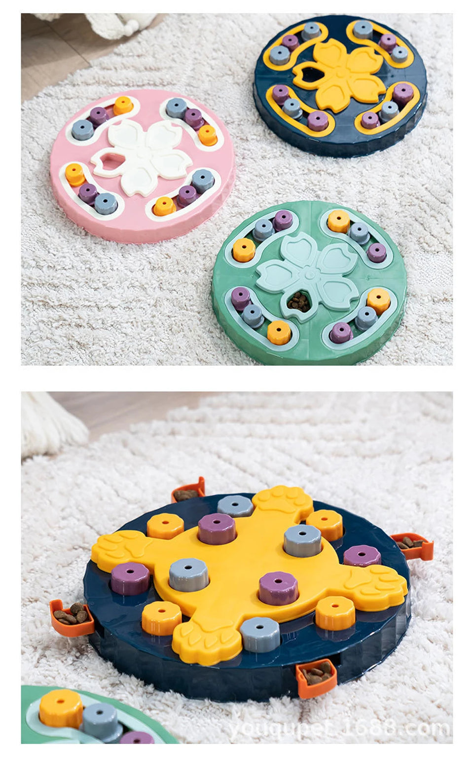 Pet Cat Interactive Puzzle Toys NonSlip Bowl Food Dispenser Slow Feeder Slowly Eating Pet Cat Dogs Training Game Pet Supplies