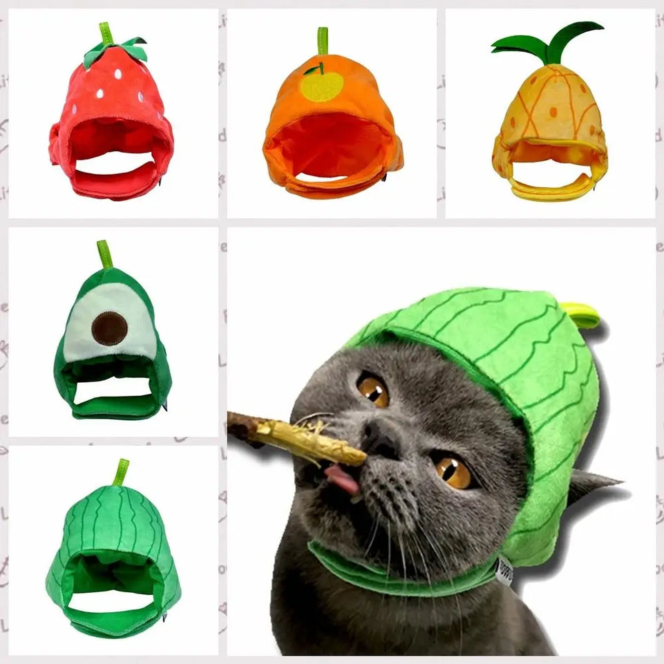 Pet Hat Cute Fruit Shape Soft Comfortable Kawaii Puppy Kitten Costume Cat Funny Cap Animal Accessories