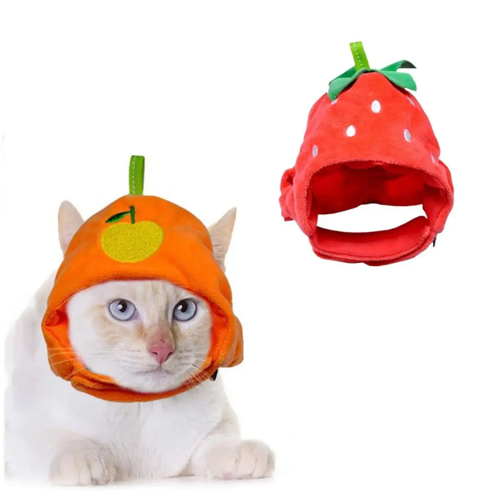 Pet Hat Cute Fruit Shape Soft Comfortable Kawaii Puppy Kitten Costume Cat Funny Cap Animal Accessories