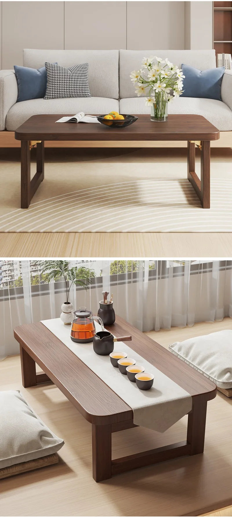 Folding End Table Family Living Room Small Coffee Table Bedroom Low Side Table Balcony Window Simple Multifunction Furniture